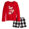 Girls 4-16 Jammies For Your Families® Ho Ho Ho Top & Shorts Pajama Set -kids pajamas set Sales 5627182