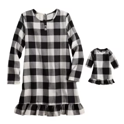 Girls 4-16 Jammies For Your Families® Ho Ho Ho Flannel Nightgown & Doll Gown Set