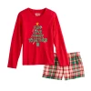 Girls 4-16 Jammies For Your Families® Joyful Celebration Family Together Tee & Short Set -kids pajamas set Sales 5627819