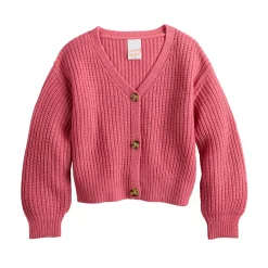 Girls 4-12 Jumping Beans® Chunky Knit V-Neck Cardigan -kids pajamas set Sales 5634788 Pinkberry