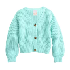 Girls 4-12 Jumping Beans® Chunky Knit V-Neck Cardigan -kids pajamas set Sales 5634788 Tahiti Breeze