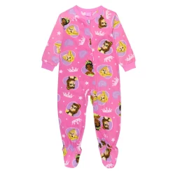 Disney Princess Toddler Girl "Happy Princess" Zip Footed Pajamas