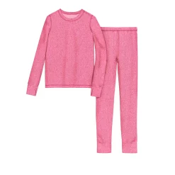 Girls 7-16 Texture Grid 2-Piece Base Layer Set