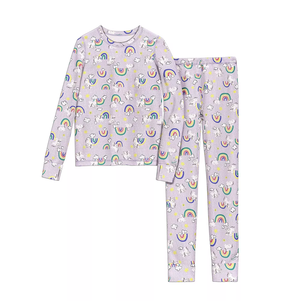 Girls 7-16 Texture Grid 2-Piece Base Layer Set 4 Girls 7-16 Texture Grid 2-Piece Base Layer Set - Image 2