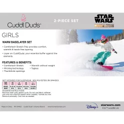 Girls 7-16 Cuddl Duds® Star Wars Grogu Stretch 2-Piece Base Layer Set -kids pajamas set Sales 5649616 ALT2