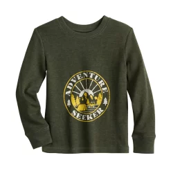 Toddler Boy Jumping Beans® Thermal Graphic Tee -kids pajamas set Sales 5651276 Army Green