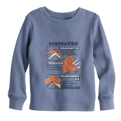Toddler Boy Jumping Beans® Thermal Graphic Tee -kids pajamas set Sales 5651276 Gray Dino