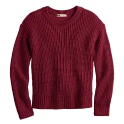 Girls 6-20 SO® Knit Crewneck Sweater in Regular & Plus Size -kids pajamas set Sales 5653221 Burgundy