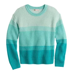 Girls 6-20 SO® Knit Crewneck Sweater in Regular & Plus Size -kids pajamas set Sales 5653221 Teal Ombre