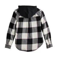 Girls 6-20 SO® Boyfriend Flannel Hooded Shirt in Regular & Plus Size -kids pajamas set Sales 5653276 ALT