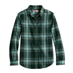 Girls 6-20 SO® Must-Have Flannel Boyfriend Shirt in Regular & Plus Size -kids pajamas set Sales 5653279 Dark Green Plaid