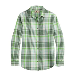 Girls 6-20 SO® Must-Have Flannel Boyfriend Shirt in Regular & Plus Size -kids pajamas set Sales 5653279 Green Cream