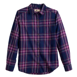Girls 6-20 SO® Must-Have Flannel Boyfriend Shirt in Regular & Plus Size -kids pajamas set Sales 5653279 Navy Plaid
