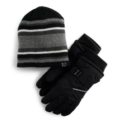 Boys 8-20 ZeroXposur Reversible Beanie & Gloves Set 7 Boys 8-20 ZeroXposur Reversible Beanie & Gloves Set -kids pajamas set Sales 5657425 Black