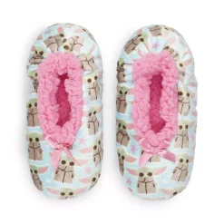 Girls Star Wars The Mandalorian Grogu aka Baby Yoda Fuzzy Babba Slipper Socks