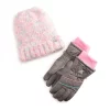 Girls ZeroXposur Cher Beanie & Gloves Set -kids pajamas set Sales 5663139 Mid Heather