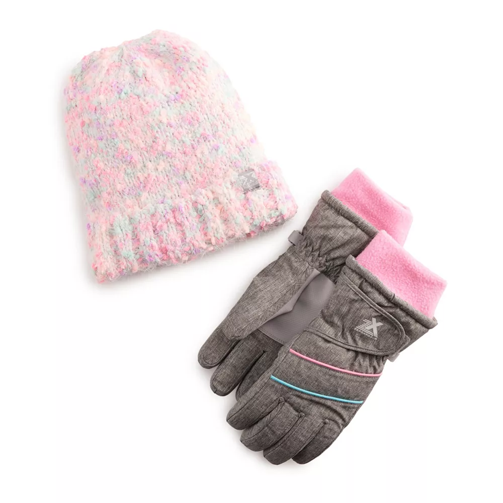 Girls ZeroXposur Cher Beanie & Gloves Set 3 Girls ZeroXposur Cher Beanie & Gloves Set