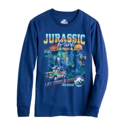 Boys 8-20 Jurassic Park Life Finds A Way Isla Nubar Dinosaur Long Sleeve Graphic Tee