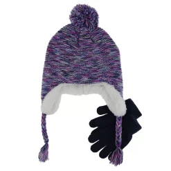 Girls 4-16 Elli by Capelli Spacedye Earflap Hat & Magic Gloves Set -kids pajamas set Sales 5665863 Cool Combo