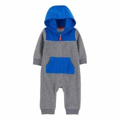 Baby Boy Carter's Hooded Fleece Coverall Jumpsuit