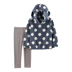 Baby Girl Carter's Floral Fleece Hooded Tee & Leggings Set