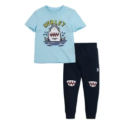 Toddler Boys Hurley Animal Tee and Joggers Set -kids pajamas set Sales 5671939 Copa Blue