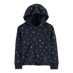 Girls 4-14 Carter's Floral Hooded Thermal Tee