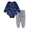 Baby Boy Nike Allover Print Smiley Bodysuit & Jogger Pants Set -kids pajamas set Sales 5679291