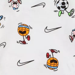 Baby Boy Nike White Allover Print Nikemoji Bodysuit & Gray Jogger Pants Set -kids pajamas set Sales 5679296 ALT2