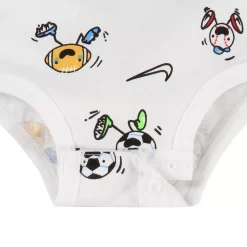 Baby Boy Nike White Allover Print Nikemoji Bodysuit & Gray Jogger Pants Set -kids pajamas set Sales 5679296 ALT3