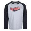 Boys 4-7 Nike Swoosh Repeat Raglan Graphic Tee -kids pajamas set Sales 5685545 Grey