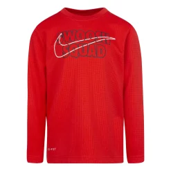 Boys 4-7 Nike Swoosh Squad Thermal Long Sleeve Graphic Tee -kids pajamas set Sales 5685546 Red
