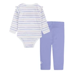 Baby Girl Nike Striped Bodysuit & Leggings Set -kids pajamas set Sales 5687108 ALT