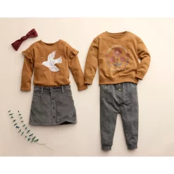 Baby & Toddler Little Co. by Lauren Conrad Organic Long-Sleeve Ruffle Tee -kids pajamas set Sales 5687880 ALT9