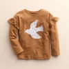 Girls 4-8 Little Co. by Lauren Conrad Organic Long-Sleeve Ruffle Tee -kids pajamas set Sales 5688210 Brown Dove