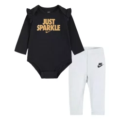 Baby Girls Nike "Just Sparkle" Ruffle Bodysuit and Leggings Set