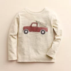 Baby & Toddler Little Co. by Lauren Conrad Organic Long-Sleeve Tee -kids pajamas set Sales 5690470 Khaki Tree Truck