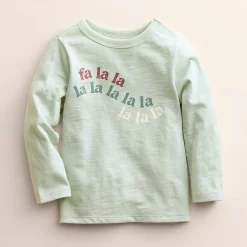 Baby & Toddler Little Co. by Lauren Conrad Organic Long-Sleeve Tee -kids pajamas set Sales 5690470 Mint Fa La La