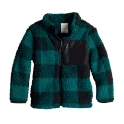 Boys 4-8 Jumping Beans® Sherpa Zip Jacket -kids pajamas set Sales 5694026 Teal Buffalo Check