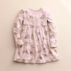 Girls 4-8 Little Co. by Lauren Conrad Organic Long-Sleeve Tiered Dress -kids pajamas set Sales 5696548 Icy Mauve Pine Branch