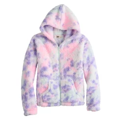Girls 6-20 SO® Sherpa Zip-Up Hoodie in Regular & Plus -kids pajamas set Sales 5698068 Multi Dye