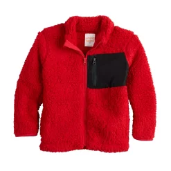 Toddler Boy Jumping Beans® Sherpa Zip Jacket -kids pajamas set Sales 5698822 Dancing Red