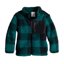 Toddler Boy Jumping Beans® Sherpa Zip Jacket -kids pajamas set Sales 5698822 Tealbuffalo Check