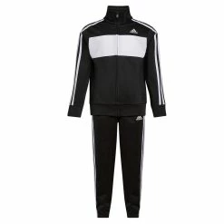 Boys 4-7 adidas Black & White Essential Tricot Track Jacket & Jogger Pants Set -kids pajamas set Sales 5699119 ALT2