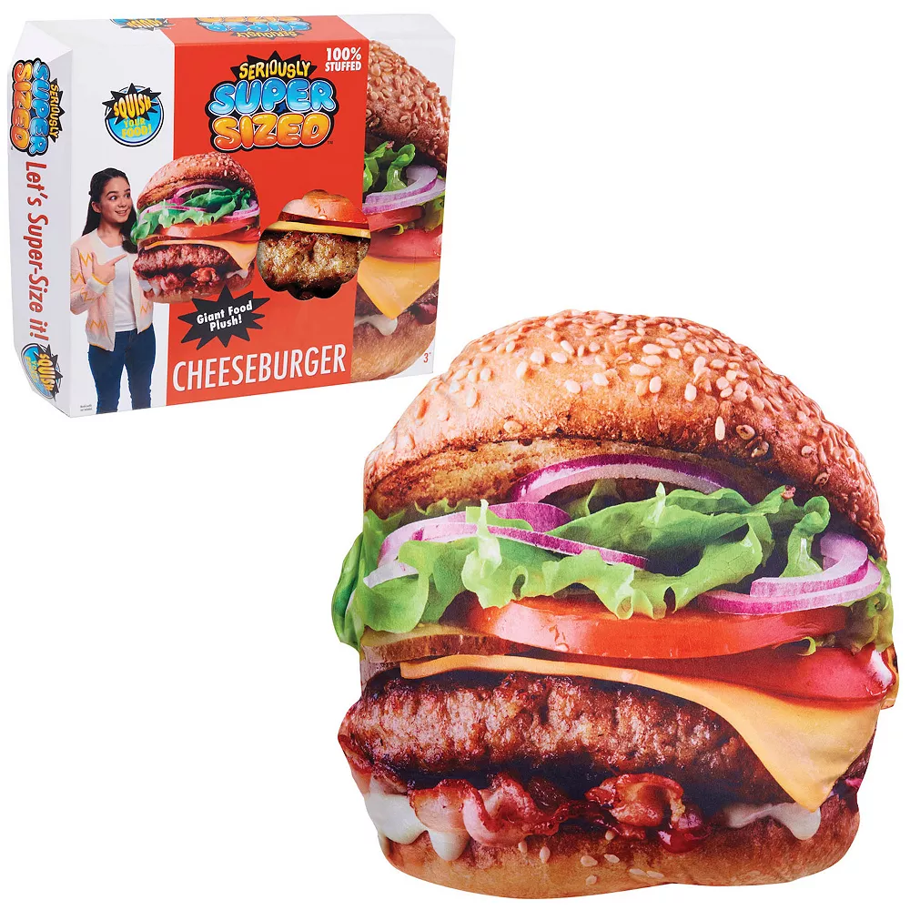 Just Play Seriously Super Sized Cheeseburger Food Plush 3 Just Play Seriously Super Sized Cheeseburger Food Plush
