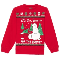 Boys 8-20 Mandalorian "Tis The Season For The Bounty" Fleece Crewneck