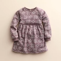 Baby & Toddler Girl Little Co. By Lauren Conrad Fleece Dress -kids pajamas set Sales 5710089 Icy Mauve Star Print