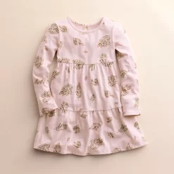 Baby & Toddler Little Co. by Lauren Conrad Organic Tiered Dress -kids pajamas set Sales 5710090 Icy Mauve Pine Branch