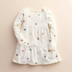 Baby & Toddler Little Co. by Lauren Conrad Organic Tiered Dress -kids pajamas set Sales 5710090 Ivory Star Print