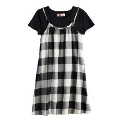 Girls 6-20 SO® Tank Dress & Tee Set in Regular & Plus Size -kids pajamas set Sales 5716938 Black Plaid